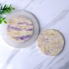 Yellow Calcite with Purple Fluorite Coaster