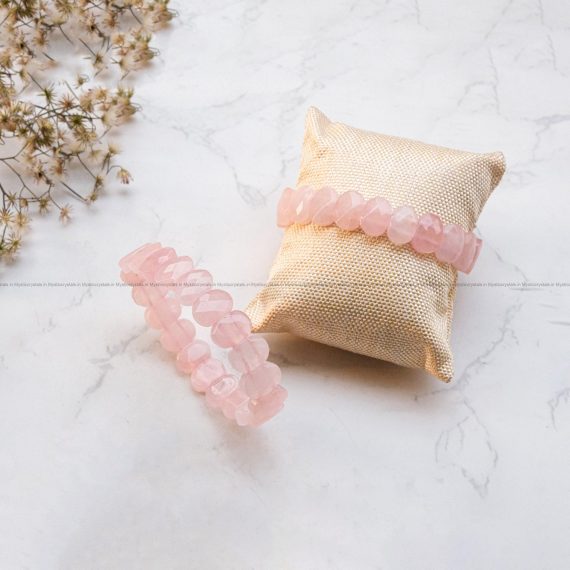 Rose Quartz Oval Faceted Bracelet