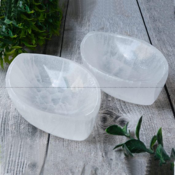 Selenite Oval Shaped Bowl