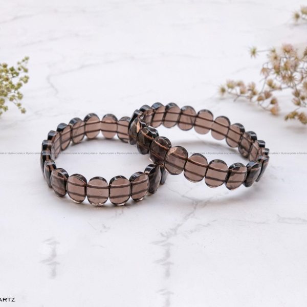 Smoky Quartz Oval Faceted Bracelet