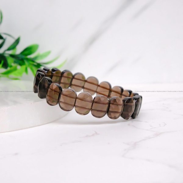 Smoky Quartz Oval Faceted Bracelet