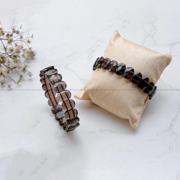 Smoky Quartz Oval Faceted Bracelet
