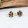 Tiger Eye Faceted Pure Silver Rings