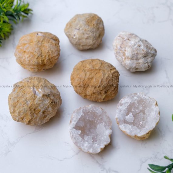 Wish Caves Clear Quartz Geode Pair (Small)