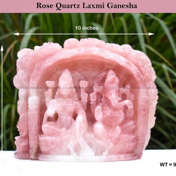 Rose Quartz Laxmi Ganesh Idol