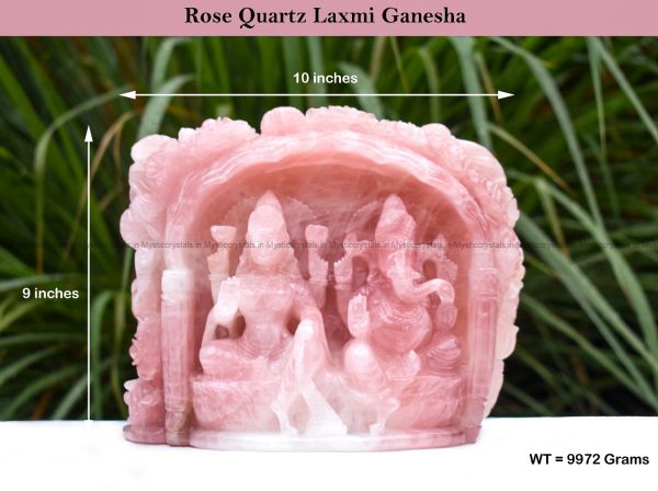Rose Quartz Laxmi Ganesh Idol