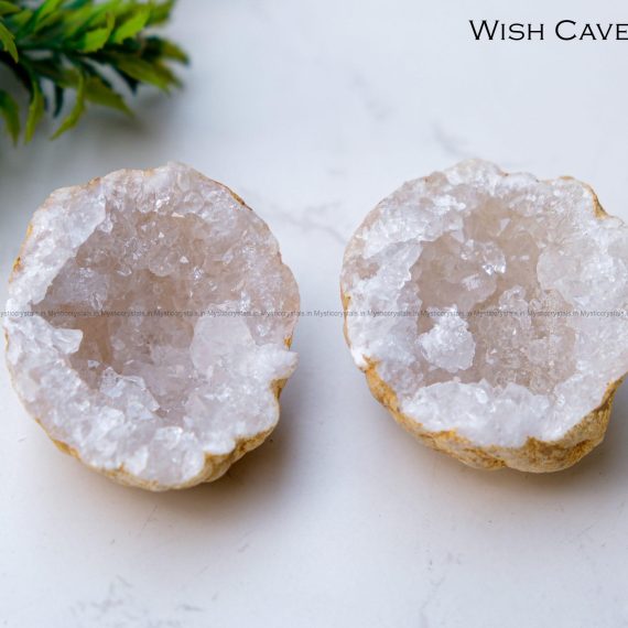Wish Caves Clear Quartz Geode Pair (Small)