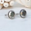 Golden Pyrite Faceted Pure Silver Ring
