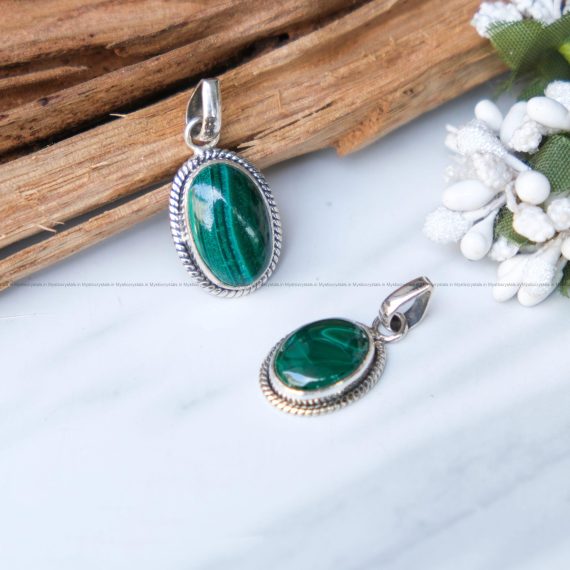 Malachite Pure Silver Pendants
