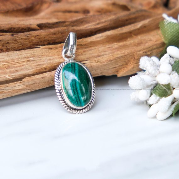 Malachite Pure Silver Pendants