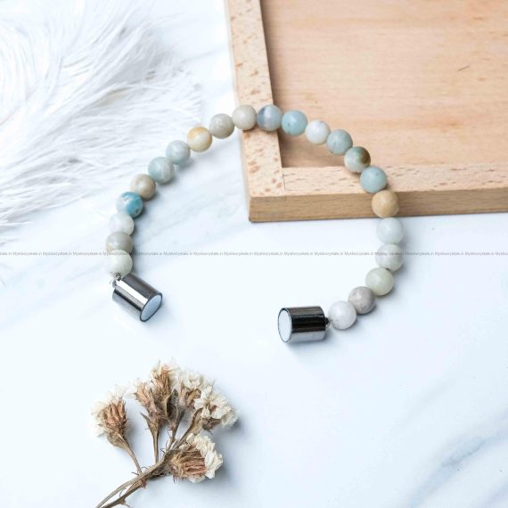 Amazonite Metallic Magnetic Bracelet