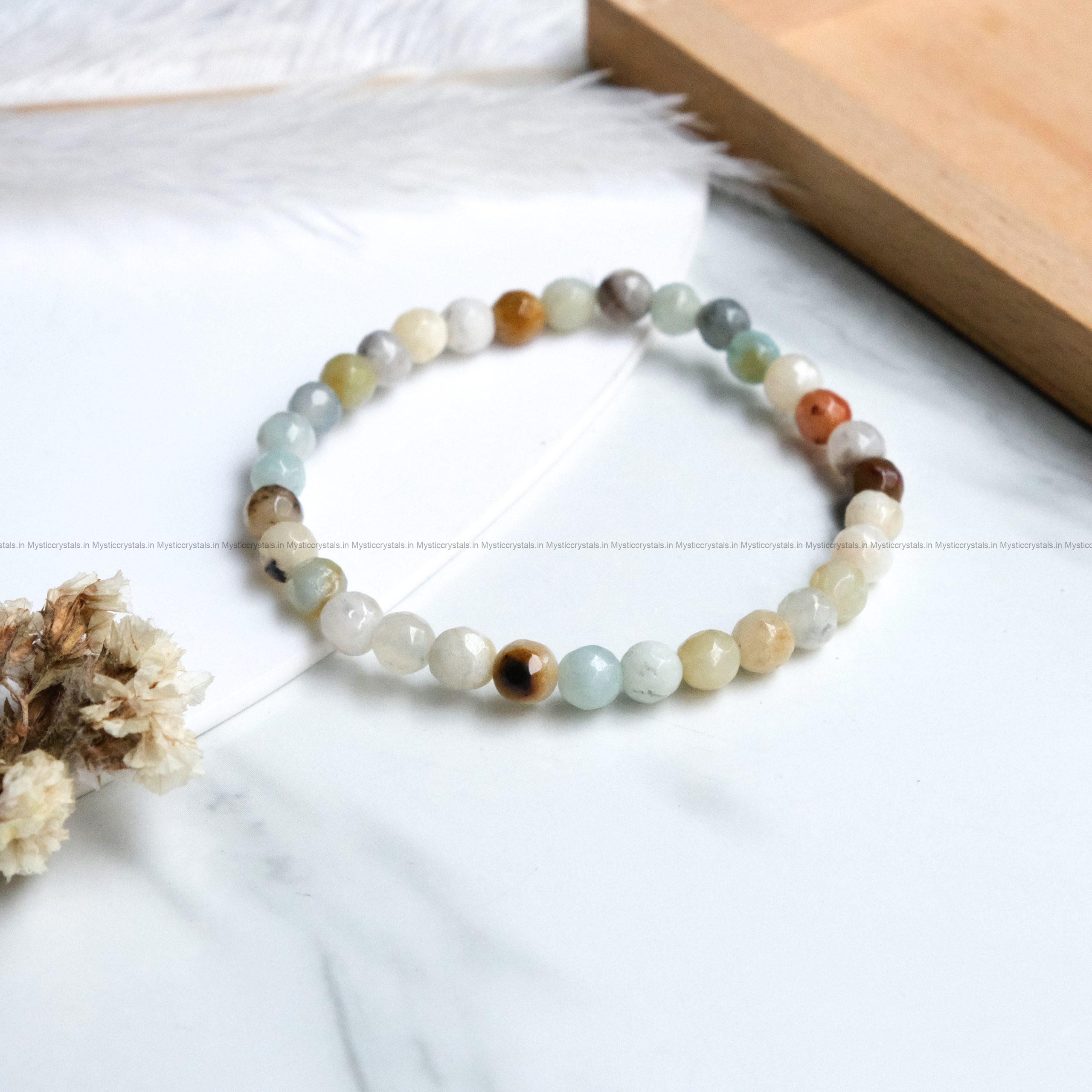 Amazonite 6 mm Diamond Cut Bracelet - Image 2