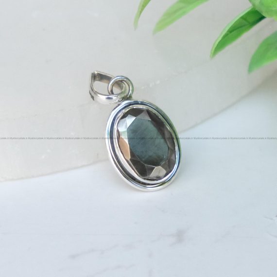 Golden Pyrite Faceted Pure Silver Pendants