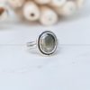 Golden Pyrite Faceted Pure Silver Ring