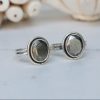 Golden Pyrite Faceted Pure Silver Ring