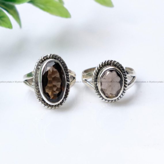 Chintamani Faceted Pure Silver Rings