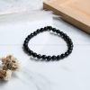 Black Tourmaline 6 mm Diamond Cut Bracelet - Image 2