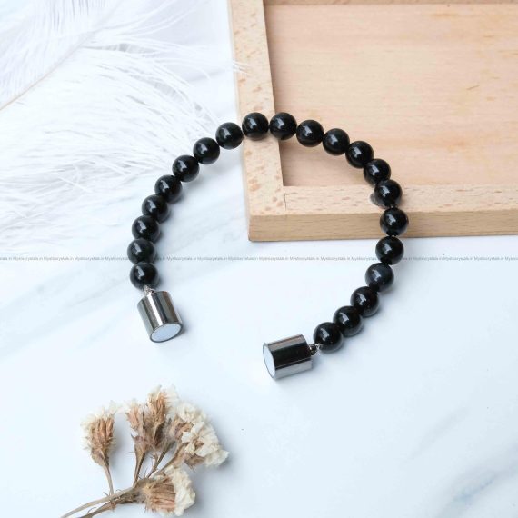 Black Tourmaline Metallic Magnetic Bracelet