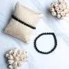 Black Tourmaline 6 mm Diamond Cut Bracelet