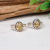 Citrine Faceted Pure Silver Ring