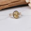 Citrine Faceted Pure Silver Ring