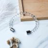 Clear Quartz Metallic Magnetic Bracelet
