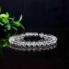 Clear Quartz Metallic Magnetic Bracelet