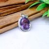 Amethyst Faceted Pure Silver Pendants