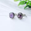 Amethyst Faceted Pure Silver Ring