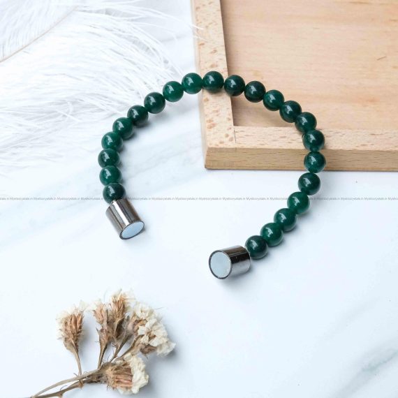 Green Aventurine Metallic Magnetic Bracelet