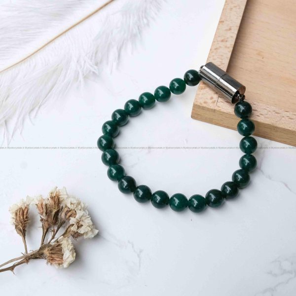 Green Aventurine Metallic Magnetic Bracelet