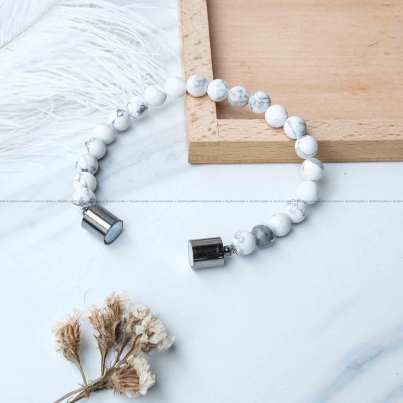 Howlite Metallic Magnetic Bracelet