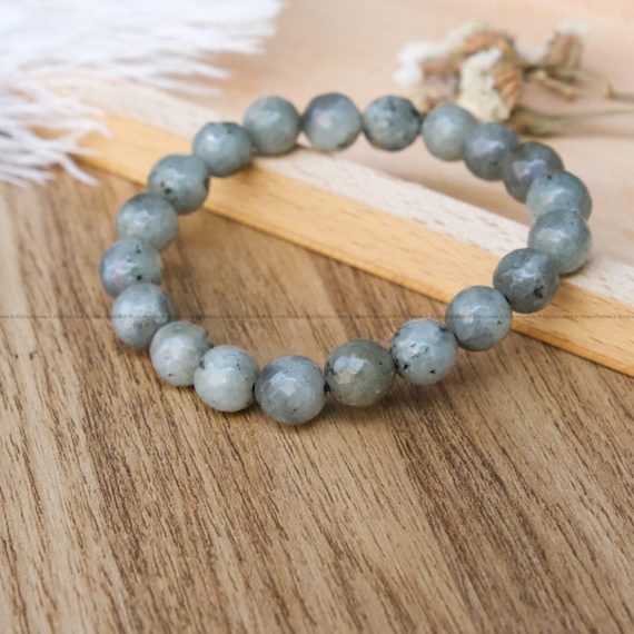 Labradorite 10 mm Diamond Cut Bracelet