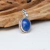Lapis Lazuli Faceted Pure Silver Pendants