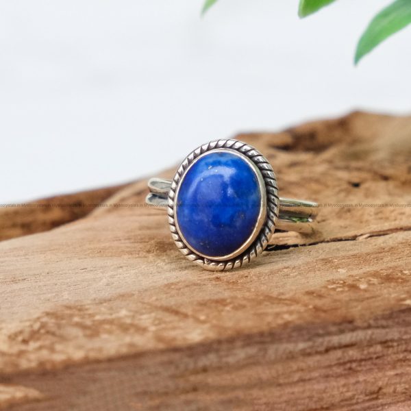 Lapis Lazuli Faceted Pure Silver Rings