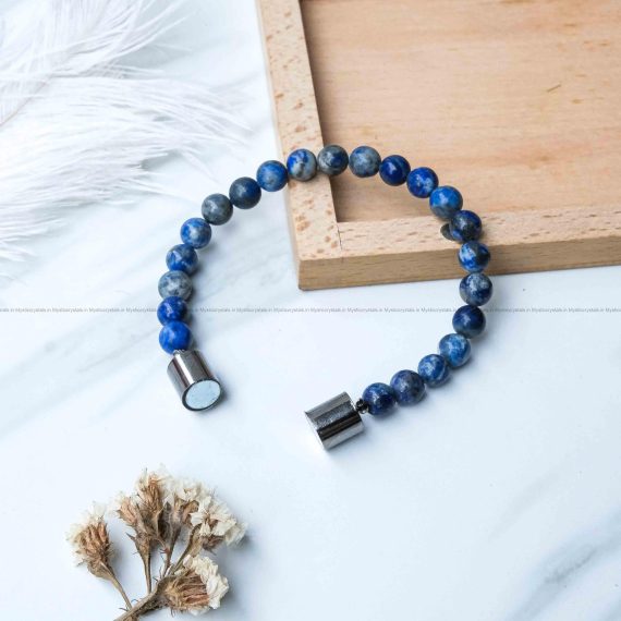 Lapis Lazuli Metallic Magnetic Bracelet