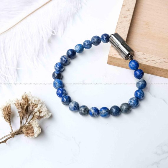Lapis Lazuli Metallic Magnetic Bracelet