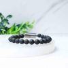 Lava Bead Metallic Magnetic Bracelet