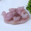 Rose Quartz Mandarian Duck Family