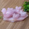 Rose Quartz Mandarian Duck Family