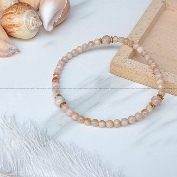 Peach Moonstone Anklet (One Pair)