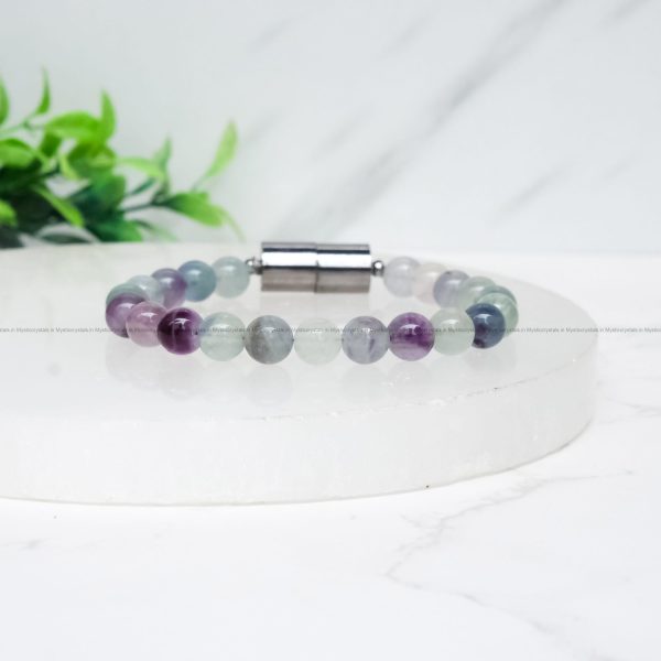 Multi Fluorite Metallic Magnetic Bracelet