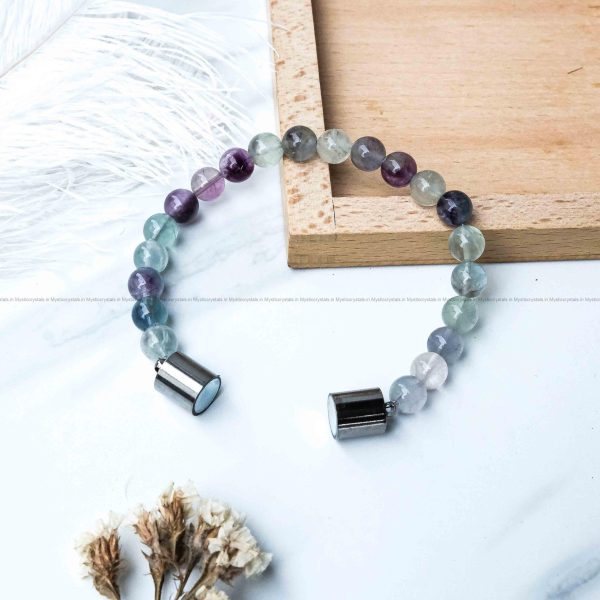 Multi Fluorite Metallic Magnetic Bracelet