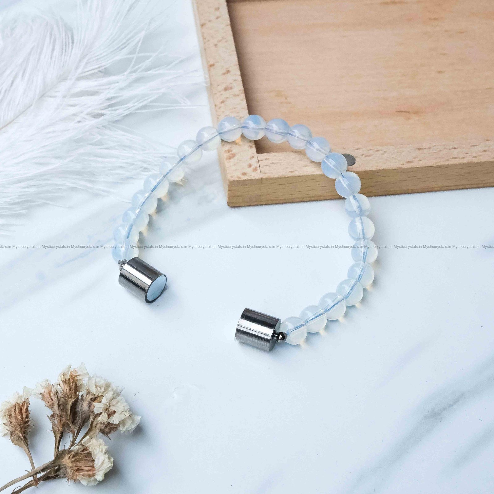 Opalite Metallic Magnetic Bracelet