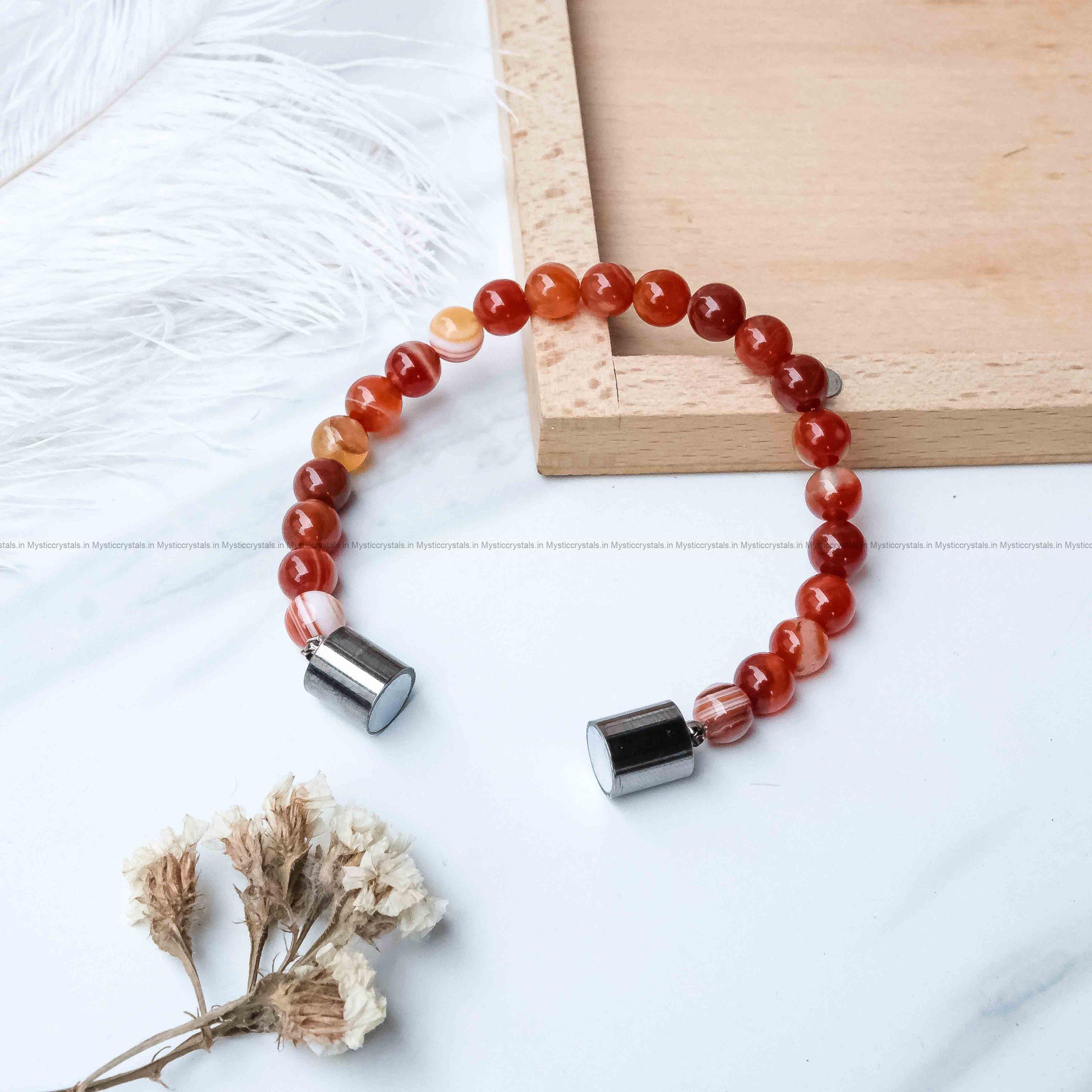 Red Sulemani Metallic Magnetic Bracelet