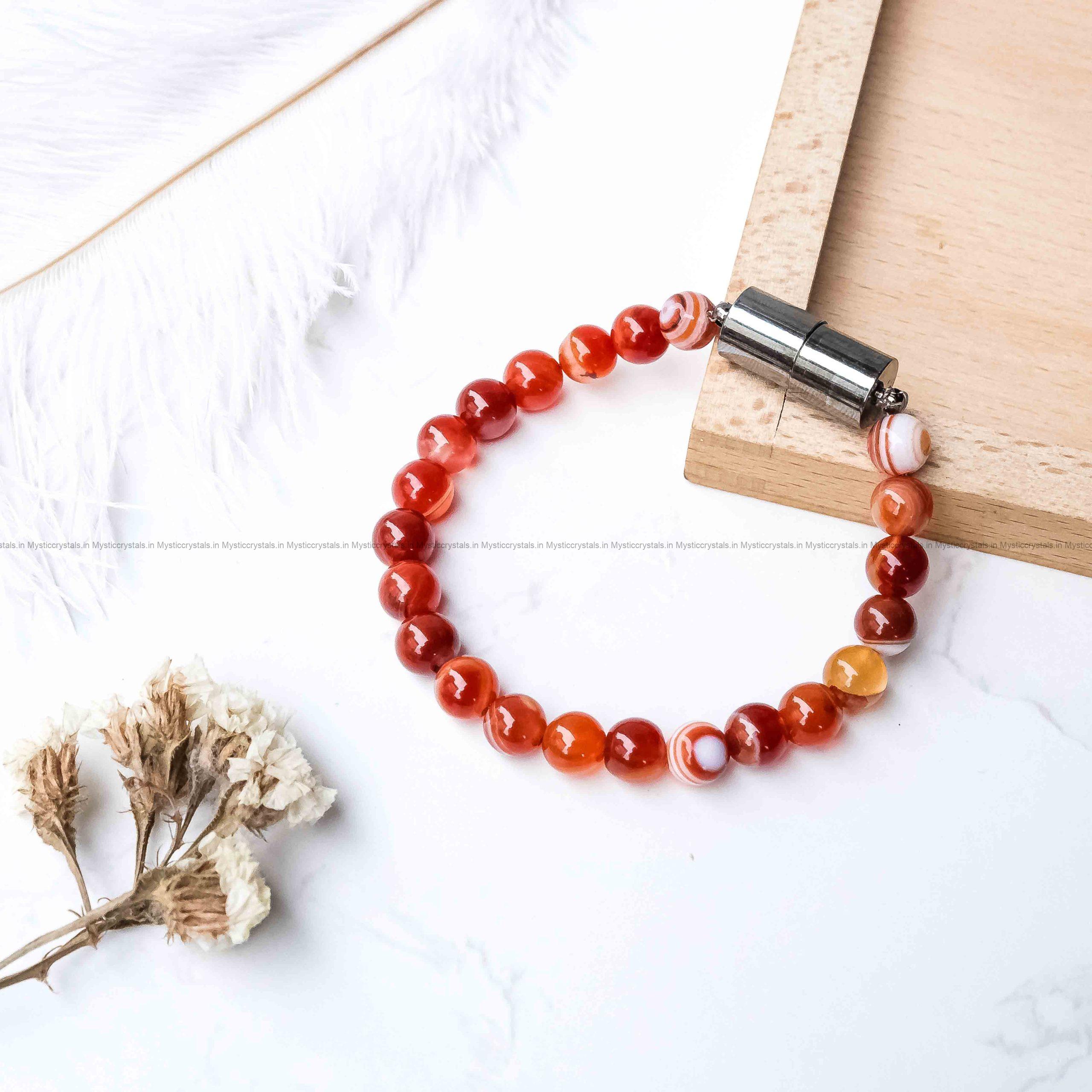 Red Sulemani Metallic Magnetic Bracelet
