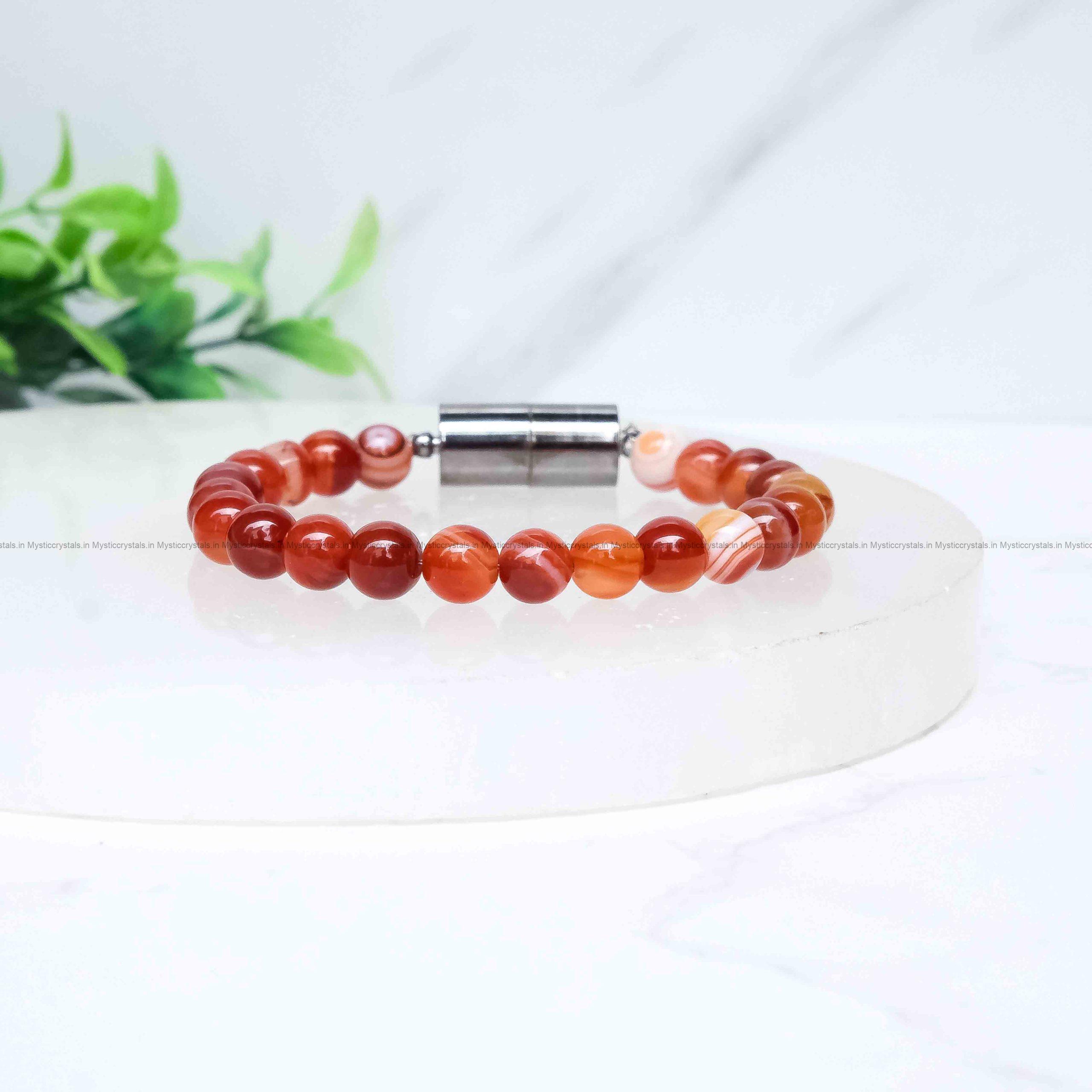 Red Sulemani Metallic Magnetic Bracelet