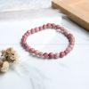 Rhodochrosite 6 mm Diamond Cut Bracelet - Image 2