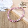 Rhodochrosite 6 mm Diamond Cut Bracelet