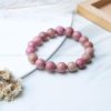 Rhodochrosite 10 mm Diamond Cut Bracelet